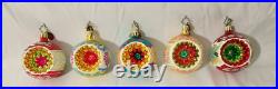 5 Christopher Radko Ornaments Fantasia Stardust Memories Reflector Blown Glass