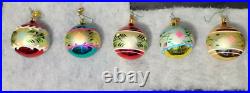5 Christopher Radko Ornaments Fantasia Stardust Memories Reflector Blown Glass
