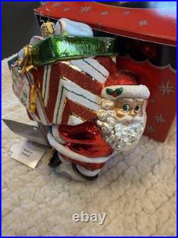 5 RETIRED Christopher Radko Santa Ornaments High Steppin Hijinks Millenium Cheer