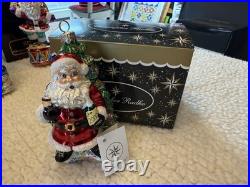 5 RETIRED Christopher Radko Santa Ornaments High Steppin Hijinks Millenium Cheer