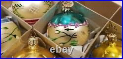 6 Vintage Christopher Radko Fantasia Indent Reflector Christmas Holiday Ornament