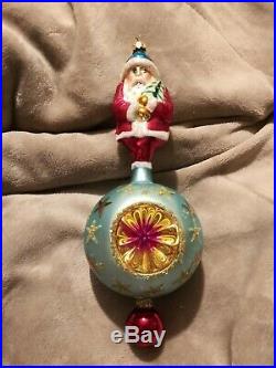 96-289-0 Christopher Radko Twilight Santa Reflector 3 Drop Ball Xmas Ornament