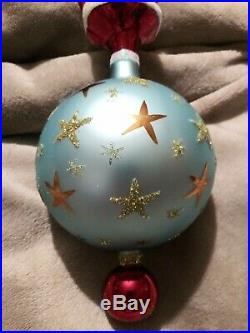96-289-0 Christopher Radko Twilight Santa Reflector 3 Drop Ball Xmas Ornament