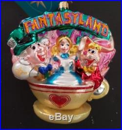 Alice in Wonderland Fantasyland Christopher Radko Disney Ornament RARE