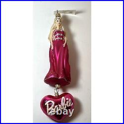 BARBIE Christopher Radko Doll Heart Glass Ornament In Box 1998 Rare