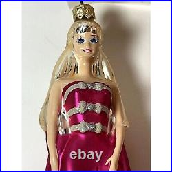 BARBIE Christopher Radko Doll Heart Glass Ornament In Box 1998 Rare