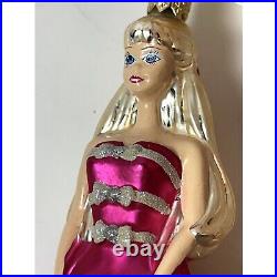 BARBIE Christopher Radko Doll Heart Glass Ornament In Box 1998 Rare