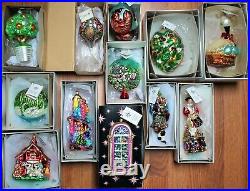 Beautiful 12 Days Of Christmas Christopher Radko Ornaments Original Boxes & Tags