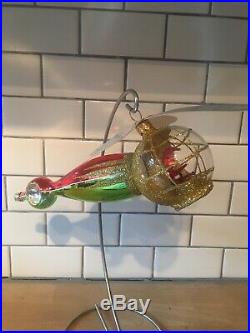 CHRISTOPHER RADKO 1994 SANTA COPTER ITALIAN Ornament NEW withTag 94-306-1