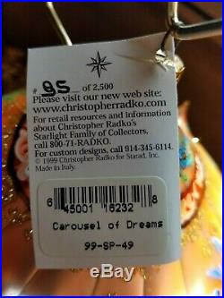CHRISTOPHER RADKO 1999 CAROUSEL OF DREAMS ITALIANOrnament NEW withTag 99-SP-49