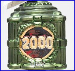 CHRISTOPHER RADKO 2000 Marshall Fields Clock Glass Christmas Ornament withTAG