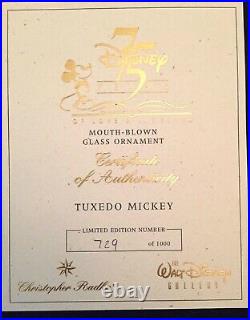 CHRISTOPHER RADKO DISNEY 75th Anniversary TUXEDO MICKEY, 1998 LTD #729 of 1,000