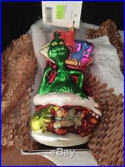 CHRISTOPHER RADKO DR. SEUSS' CHRISTMAS GLASS ORNAMENT Grinch 1997 On the Rooftop