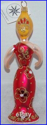 CHRISTOPHER RADKO FLORA DIVA Christmas Ornament 97-342-0 Woman red dress