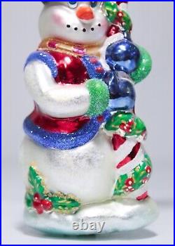 CHRISTOPHER RADKO Frosty's Feathered Friends Christmas Ornament withTag & Box