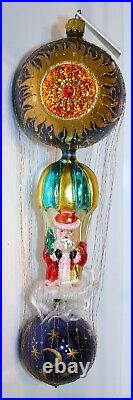 CHRISTOPHER RADKO Glass Ornament Wire Wrap Vintage Reflector STARBUCK SANTA