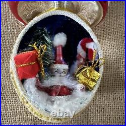 CHRISTOPHER RADKO Glass Santa Shroom Ornament ITALIAN Diorama Christmas