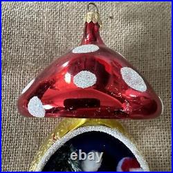 CHRISTOPHER RADKO Glass Santa Shroom Ornament ITALIAN Diorama Christmas