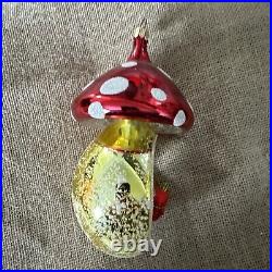 CHRISTOPHER RADKO Glass Santa Shroom Ornament ITALIAN Diorama Christmas