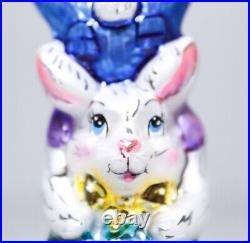 CHRISTOPHER RADKO Hangstanging Bunny Easter Glass Christmas Ornament with TAG