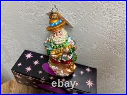 CHRISTOPHER RADKO LARGE WALL HANGING RESIN WREATH-DISPLAYS ORNAMENTS-With6 SANTAS