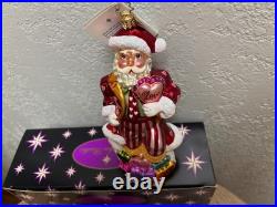 CHRISTOPHER RADKO LARGE WALL HANGING RESIN WREATH-DISPLAYS ORNAMENTS-With6 SANTAS