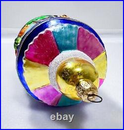 CHRISTOPHER RADKO Merry Maytime Circus Zoo Carousel Glass Christmas Ornament