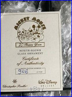 CHRISTOPHER RADKO, Mickey Mouse 70 HAPPY YEARS GLASS ORNAMENTS, 946/1928