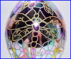 CHRISTOPHER RADKO Pastel Stained Glass Dragonfly Jumbo Teardrop Ornament RARE