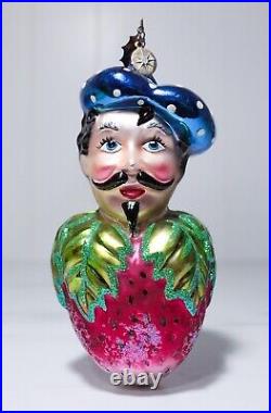 CHRISTOPHER RADKO Pierre Le Berry Blown Glass Christmas Ornament with Tag RARE