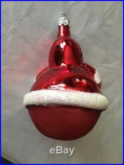 CHRISTOPHER RADKO Santa Ornament Christmas Vintage Rare Roly Poly Round