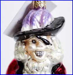CHRISTOPHER RADKO Skull Duggery Halloween Pirate Christmas Ornament with Tag