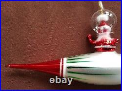 CHRISTOPHER RADKO Super Sonic Santa, 1996, #96-037-0 RARE VINTAGE GLASS ORNAMENT