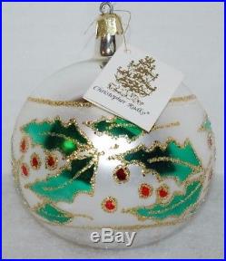 CHRISTOPHER RADKO THE HOLLY Christmas Ornament 89-049-0 Ball with holly