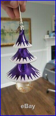 CHRISTOPHER RADKO TWIRLING TIERS CHRISTMAS ORNAMENT rare purple color
