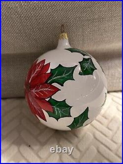 CHRISTOPHER Radko Christmas Poinsettia Ball Christmas Ornament 5