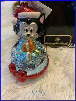 C. Radko Walt Disney CLEO & FIGARO Ornament PINOCCHIO PETS CAT & GOLDFISH LE