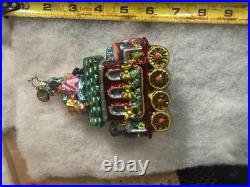 Chris radko Multicolor Glass Glitter Christmas Ornaments Lot with Santa /