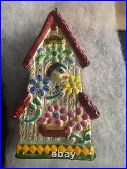 Chris radko Multicolor Glass Glitter Christmas Ornaments Lot with Santa /