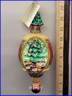 Christmas Tree Spindle Ornament Christmas Grandeur Radko Glass Rare R88