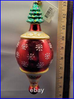 Christmas Tree Spindle Ornament Christmas Grandeur Radko Glass Rare R88