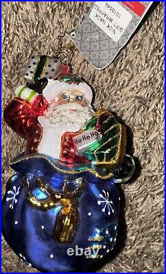 Christopher RADKO NICK NACK gifted Wrapped Santa Claus Ornament