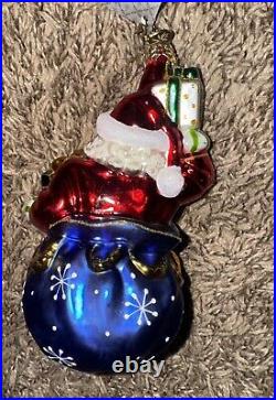 Christopher RADKO NICK NACK gifted Wrapped Santa Claus Ornament