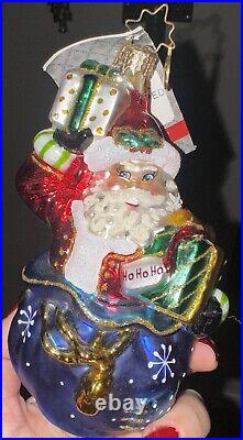 Christopher RADKO NICK NACK gifted Wrapped Santa Claus Ornament