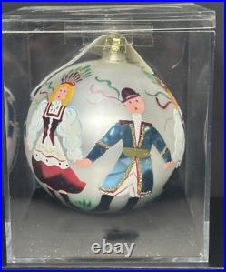 Christopher Radco Hand Blown & Painted Round Christmas Ornament