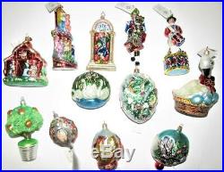 Christopher Radko 12 Days Of Christmas Complete Glass Ornament Set