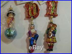 Christopher Radko 12 Days Of Christmas Glass Ornaments With Tags And Boxes