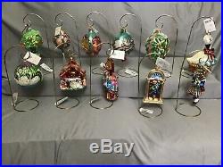 Christopher Radko 12 Days Of Christmas Ornaments Set In Boxes 1-11