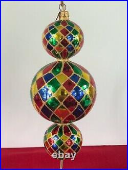 Christopher Radko 15th Anniversary Triple Harlequin Ornament