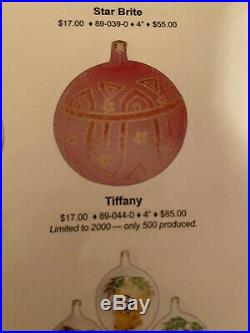 Christopher Radko 1989 89-044-0 Tiffany Ornament Retired Pink Flowers Ball # 292
